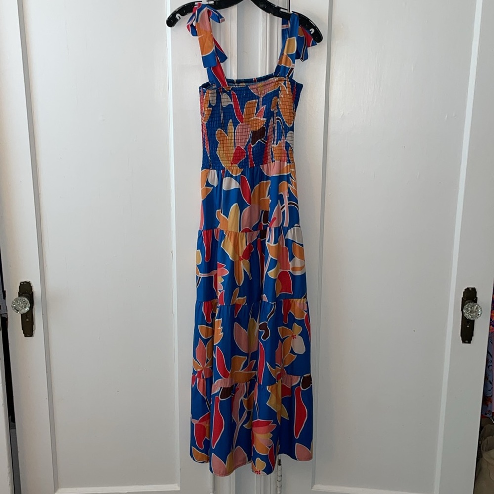 Floral Blue Maxi Dress - Picture 3 of 4